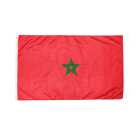 Drapeau du Maroc en polyester 68D avec œillets en laiton, personnalisé, vente en gros