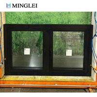 Fenêtre à battant en aluminium noir de fabrication allemande, certifiée NFRC, triple vitrage, isolation thermique Low-E