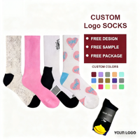 CUSTOM Unisexe Brodé Tennis Athlétique logo Running Crew Oem Designer Compression Coton Hommes Sports Chaussettes Personnalisées