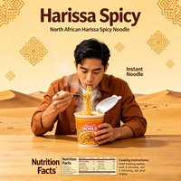 Nouilles Harissa épicées en gros, saveur nord-africaine, nouilles ramen instantanées, certifiées Halal