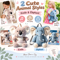 Sac à dos en peluche mignon Koala Éléphant 2026, jouets musicaux unisexes avec oreilles qui bougent, en fausse fourrure, pour enfants, idéal pour les anniversaires