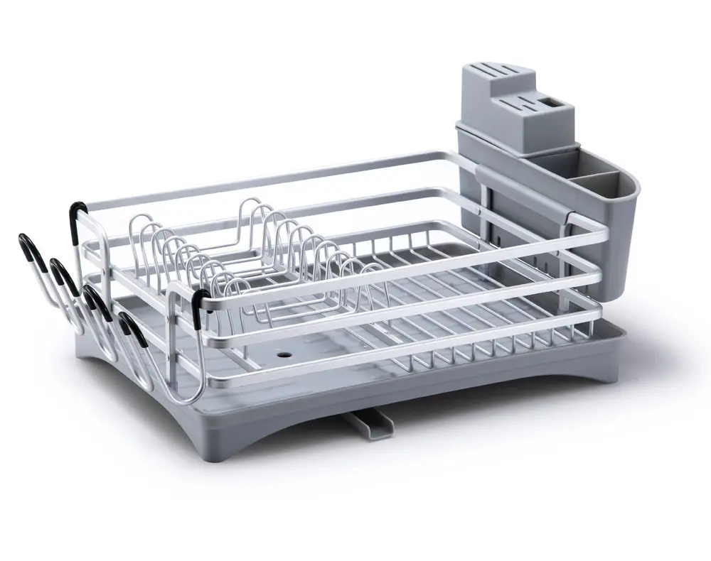 Detachable Large Capacity Dish Drainer Organizer with Utensil Holder Dish Drying Rack for Kitchen Counter With Drain Board