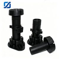 Pieds de meubles en plastique noir de 2,4 pouces (60 mm) pour armoires, tables, canapés, salles à manger, cuisines, maisons et bureaux – Faciles à installer