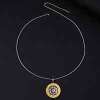 Classique créatif titane acier plaque ronde rotatif douze zodiaque neuf palais huit trigrammes pendentif collier en acier inoxydable
