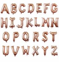 Vente flash, ballons en aluminium pas chers pour la décoration de fête d'anniversaire, lettres de l'alphabet de 16 pouces