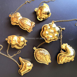 จัดส่งฟรี Gold Plated 304สแตนเลส House ชากรองชา Infuser พร้อ<span class=keywords><strong>ม</strong></span>สตริง - Product Image 2