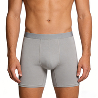 Luxuriöse Boxershorts für Herren mit individuellem Logo, Premium Modal-Mischgewebe, weiche Stretch-Unterwäsche, etikettenfreier elastischer Bund für ganztägige Eleganz