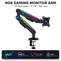 Nuovo Arrivo: Braccio per Monitor da Gaming RGB con 33 Modalità, Supporto per Monitor con Molla a Gas Resistente per Configurazioni Gaming