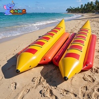 Bateau banane gonflable commercial à double rangée, tractable, pour la location sur lac et plage