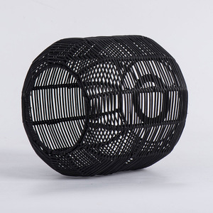 Wicker Lampshade Cylinder Retro Style Easy Installation For Restaurant Cafe Tea Shop <b>Lighting</b> Decor - Product Image 4