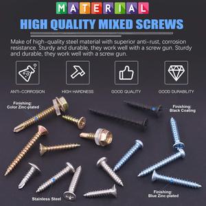 320pcs 혼합 셀프 드릴링 나사와 셀프 태핑 나사 구색 키트 16 가지 유형 - Product Image 3
