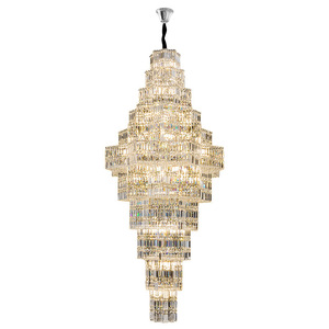 Lámpara de Araña de Cristal con Acabado Dorado, Base para Bombilla E26, LED Blanco Cálido de 3500K, Altura Ajustable, Compatible con Regulador de Intensidad, Lámpara Colgante Grande para Sala de Estar - Product Image 1