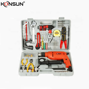 Ensemble d'outils de perçage à percussion électrique KONSUN 800W 66 pièces |   <span class=keywords><strong>Kit</strong></span> d'outils électriques robustes pour le bricolage, pour le métal et le <span class=keywords><strong>bois</strong></span> |   Étui rigide OEM personnalisable - Product Image 2