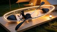 Kayak en polycarbonate transparent pour 1 personne, bateau transparent pour le surf en mer, pour les aventures en plein air