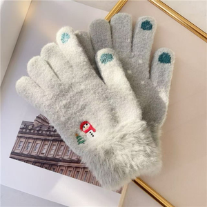 Guantes de invierno de lana cálidos con diseño de muñeco de nieve <span class=keywords><strong>para</strong></span> mujer, compatibles con pantalla táctil, ideales <span class=keywords><strong>para</strong></span> <span class=keywords><strong>scooter</strong></span>, venta al por mayor <span class=keywords><strong>para</strong></span> uso urbano. - Product Image 3