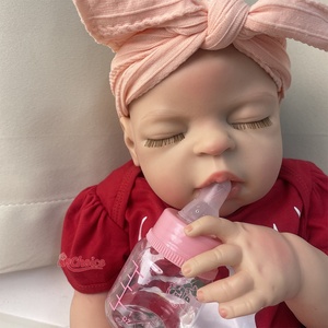 Muñeca <span class=keywords><strong>Reborn</strong></span> de Silicona Realista de 22 Pulgadas <span class=keywords><strong>con</strong></span> <span class=keywords><strong>Ojos</strong></span> <span class=keywords><strong>Cerrados</strong></span>, Suave al Tacto, Bebé Niña <span class=keywords><strong>con</strong></span> Chupete para Compañía Emocional Nocturna - Product Image 3