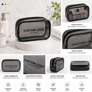 Wholesale Portable Printed Logo Waterproof Makeup Travel <b>Toiletry</b> Zipper Custom Logo <b>Clear</b> Pvc Cosmetic <b>Bag</b> - Product Image 5