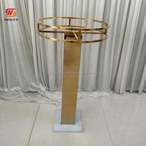 Top Dia 2 pies círculo redondo brillante oro inoxidable boda flores soporte evento MESA CENTRO DE MESA - Product Image 2