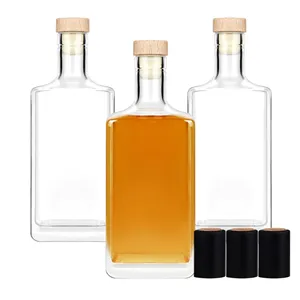 Garrafas vazias de 500ml 750ml vendidas garrafas personalizadas com tela impressa de vidro vodka gin rum