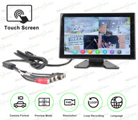 Sistema de Cámara y Monitor para Montacargas, Magnético, 4 Cámaras, 720P AHD, Vista Frontal, Trasera, Cableado, 360 Grados, BSD