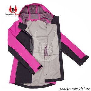 Chaqueta Softshell de invierno delgada y atractiva para mujer, dos tonos, impermeable y transpirable con decoración bordada - Product Image 5