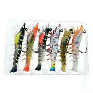 Appâts souples pour la pêche en eau douce/eau salée, crevettes artificielles de 9,6 g et 7 cm, avec hameçons simples, en vente - Product Image 1