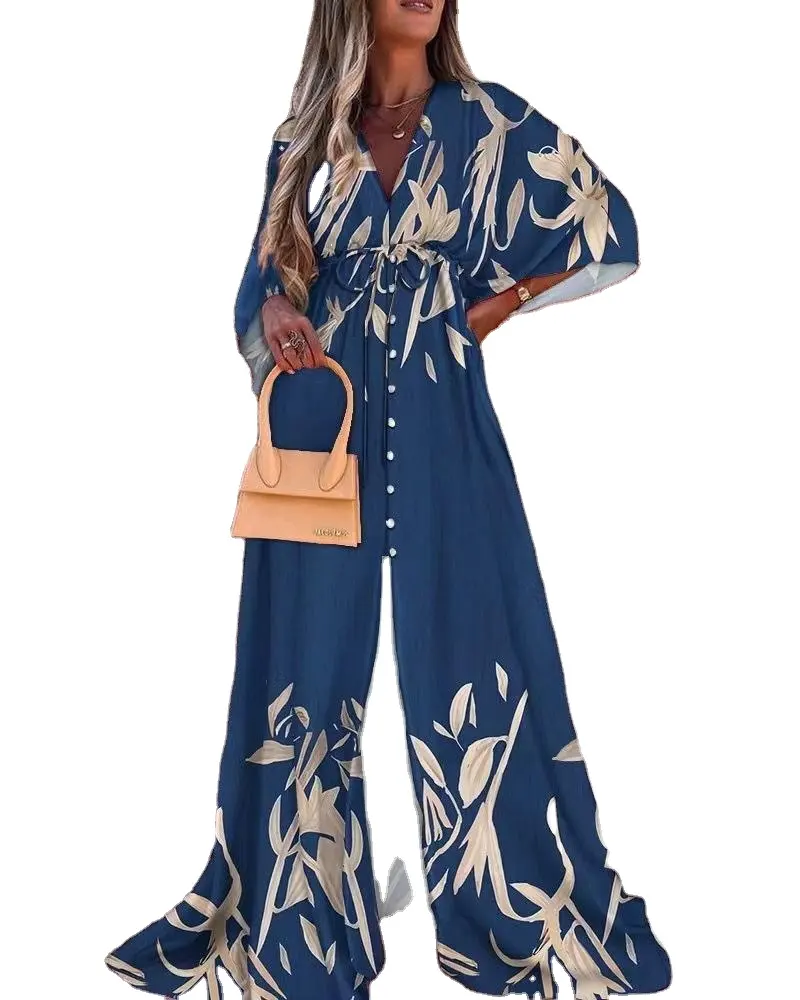 New Dress Wholesale Summer Casual One Piece Mid-length Dress Fall Shirt Lace Up Piece Midi Half Sleeve Beach Dresses