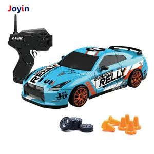 1/24 ölçekli uzaktan kumanda oyuncak yol araç RC Mini Drift araba yarışı oyunu sürüklenen hızlı Model ile LED ışık ve Drift trike lastikler