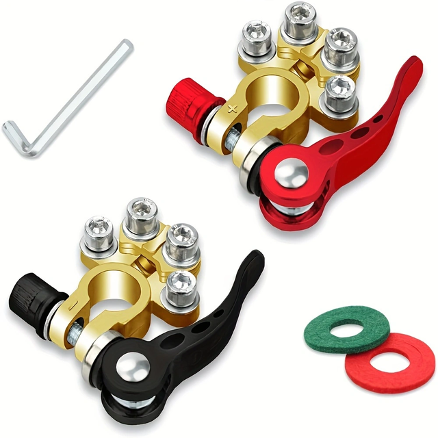 Auto Battery Terminals Top Post Connectors 4 Way Quick Release Clamps for Car Battery