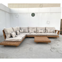 Ensemble de chaises de patio en teck en forme de L, nouveau design Sigma, vente en gros, usine, meubles de jardin d'extérieur, canapé modulaire