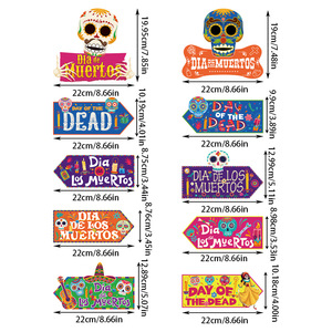 10 Uds Día <span class=keywords><strong>de</strong></span> los <span class=keywords><strong>muertos</strong></span> calavera señal dirección señal para <span class=keywords><strong>Dia</strong></span> <span class=keywords><strong>De</strong></span> <span class=keywords><strong>Muertos</strong></span> fiesta foto accesorios decoraciones evento Decoración - Product Image 2