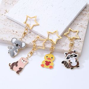 Lindo Llavero con Colgante de Animalitos de Dibujos Animados: Koala, Patito, Nutria, Mapache y Pentagrama - Product Image 2