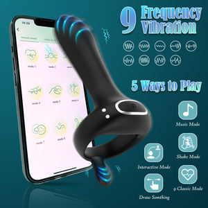 स्मार्ट ऐप नियंत्रित वाइब्रेटिंग वाले पुरुषों के लिए वायरलेस रिमोट और कई कंपन पैटर्न वाले लोगों के लिए मुर्गा की अंगूठी खेलते हैं - Product Image 3