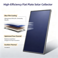 Collecteur solaire à tube thermique en cuivre avec absorbeurs solaires sélectifs à revêtement noir en aluminium pour système d'eau chaude thermique SENTOC&OEM