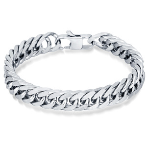 Pulsera de cadena cubana de acero inoxidable de 11 mm para hombre, hebilla cuadrada, regalo de joyería de moda - Product Image 5