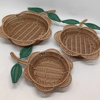 Panier de rangement en rotin PP tressé à la main, nouveau design Jiaxiang, plateau à fruits, porte-bonbons, plateau de rangement décoratif pour table, panier chinois