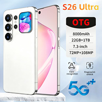 Téléphone S26 ultra haute résolution, écran HD de 7,3 pouces, 22 Go + 2 To de stockage, appareil photo 108 MP, batterie 8000 mAh, téléphone portable 5G