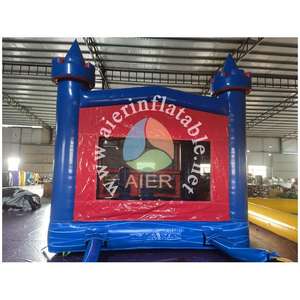 Château gonflable bleu vif et <span class=keywords><strong>rouge</strong></span> avec toboggan - Château de saut sécurisé pour enfants, équipement de jeu pour fêtes en plein air - Product Image 6