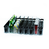Étagère de supermarché à poussage automatique pour boissons, distributeur de boissons à poussage, étagère à poussage avec Visi-Fast, écologique, capacité 40L