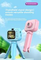 Appareil photo numérique Full HD pour enfants DLC, facile à utiliser, double objectif CMOS, filtre, MP3, motif licorne et dauphin, bouton de taille enfant