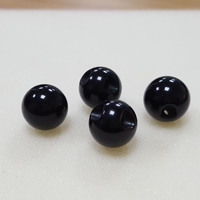 Kancing Batu Giok Asli Blackagate Grade A 8mm 10mm 12mm untuk Kerajinan dan Penggantian