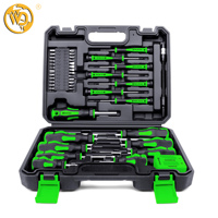 Kit d'outils à main portables en plastique WD avec tournevis et étui rigide, kit de réparation manuel domestique, personnalisable OEM/ODM