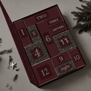 Custom Kerst Adventskalender Geschenkdoos Huidverzorging 12 Dagen Adventskalender Kartonnen Doos