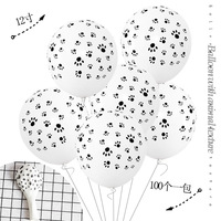 Ballons ronds en latex à motifs d'animaux de dessin animé pour fête d'anniversaire d'enfants, motifs de pattes de chien, léopard, vache