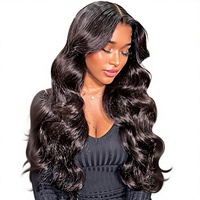 SKINLIKE Real HD untuk Wig Rambut Manusia Virgin Brasil Model Body Wave Tak Terlihat 01mm Ultra-tipis Ujung Berjumbai Simpul Kecil