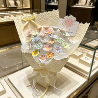 Bouquet de fleurs préservées faites à la main de Jingdezhen, cadeau idéal pour la Saint-Valentin, la fête des mères, pour maman, petite amie