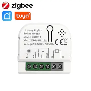 Zigbee Switch Module 1 Gang 10A Smart Tuya Nirkabel Remote Control Home Automation Relay Mendukung Alexa Google Yuri Alice