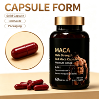 Approvisionnement direct usine, prêt à expédier : Complément de Maca Rouge 60 gélules, forte marge de profit, approvisionnement en gros, capsules pour la vitalité masculine