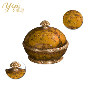 Caja de decoración de sala de estar antigua con patrón Floral pintado a mano de la serie americana Yips - Product Image 3