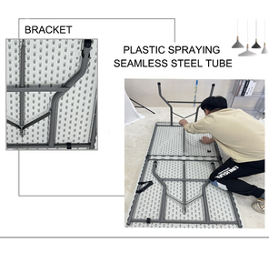 Wholesale <strong>Portable</strong> Outdoor Plastic Catering <strong>Table</strong> 180cm Rectangle White Cheap Dinner Folding <strong>Table</strong> for Wedding Event - Product Image 6